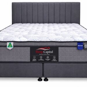 Bed base and bedhead in grey
