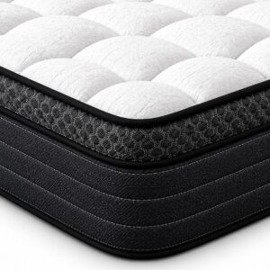 Corner of a Sleep Capital pillow top mattress